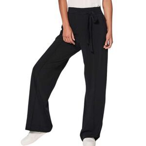 Lululemon Noir Pant Black Relaxed Fit Tie Waist With Pockets Size 6